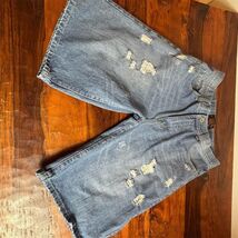 Rock Revival Men's Jean Shorts Size 34 Blue Medium Wash Distressed - $63.36