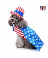 American USA Flag Pet Costume Cute Uniform Dress Up Cat Dog Cosplay Hall... - £6.33 GBP+