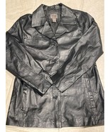 John Paul Richard Uniform Leather Sz Medium Solid Black Button Front Jacket - $20.64 CAD