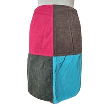 Vintage Handmade Corduroy Color Block Pencil Skirt Size 0 - £27.13 GBP