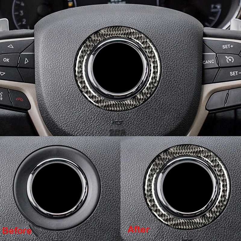 Carbon Fiber Steering Wheel Trim Ring for Jeep Grand Cherokee 2014-2020 - Inte - £13.65 GBP
