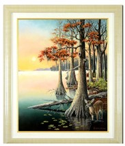 Richard McGee-St Johns River Shore-Orig Oil/Framed/Canvas/Signed/COA-List $3,000 - £360.70 GBP