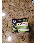 Genuine HP  933 Cyan Magenta Yellow Color Ink Cartridges Dated 2022 New ... - $25.64 CAD