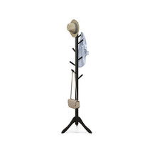Adjustable Wooden Tree Coat Rack with 8 Hooks-Black - Color: Black - $102.99