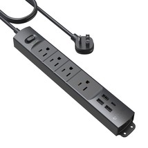 TROND Surge Protector Power Strip with USB, Ultra Thin Flat Plug 6ft Long Extens - £23.27 GBP