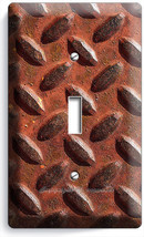 Rusted Industrial Diamond Metal Rustic Single Light Switch Plate Room Home Decor - £8.14 GBP