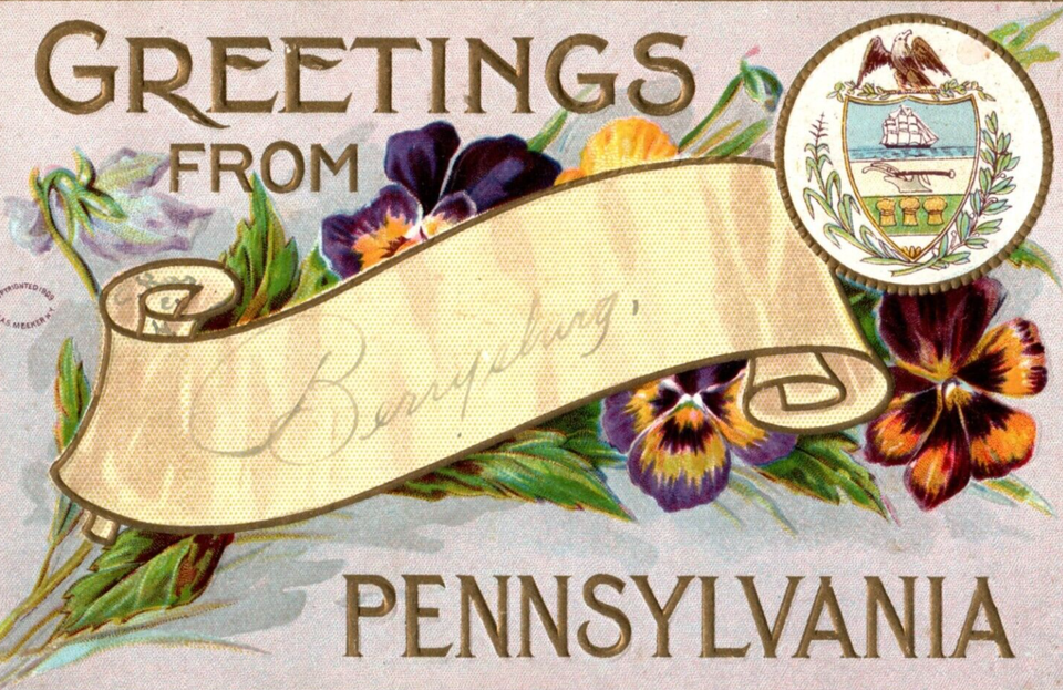1911 Postcard &quot;Greetings From Berrysburg Pennsylvania&quot; - $5.20
