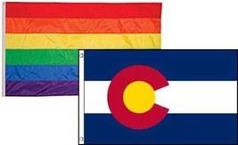 3x5 Gay Pride Rainbow State Colorado 2 Pack Flag Wholesale Combo 3x5 BEST Garden - £7.89 GBP