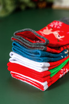 Fiery Red 5 Pairs/Set Christmas Cartoon Elk Soft Socks Set with Box - $205.76 MXN