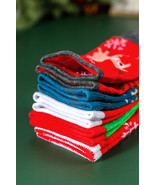 Fiery Red 5 Pairs/Set Christmas Cartoon Elk Soft Socks Set with Box - $205.76 MXN
