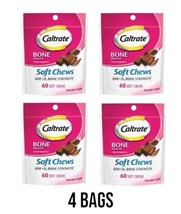4 Caltrate Chocolate Bone Health 600 + D3 Calcium Creme Soft Chews 60 Per Bag - £29.79 GBP
