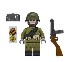 MV Russian WW2 Soldier PPS with Medal Military Minifigure US Shipping Warehouse - £5.82 GBP