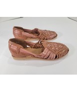 Huarache Sandals Women US size 6/7, artisan hand made in Mexico, embosse... - $36.91 CAD