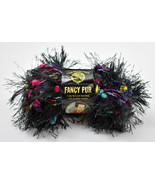 Lion Brand Fancy Fur Polyester Blend Yarn - 1 Skein Color Bold Black #253 - £4.47 GBP