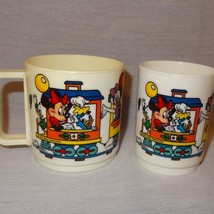 Mickey Mouse Train Mug Juice Tumbler Plastic Disney Pluto Donald Duck Minnie - $17.20