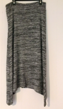 One World Maxi Skirt Women Size L Black &amp; Gray Boho style Elastic Waist - £8.72 GBP