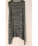 One World Maxi Skirt Women Size L Black &amp; Gray Boho style Elastic Waist - £8.43 GBP