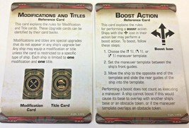 Star Wars X-wing Miniatures Game Imperial Aces Reference Cards Set 2 Replacement - £7.81 GBP