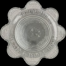 Good Mother Makes a Happy Home Bread Plate McKee EAPG Star Rosette Pattern 11&quot; - £26.10 GBP