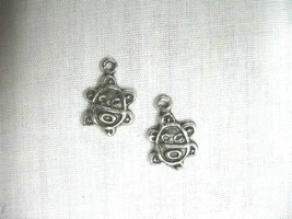 Puerto Rico Taino Sol De Jayuya Sun Symbol Dangling Pewter Charm Hook Earrings - £7.98 GBP