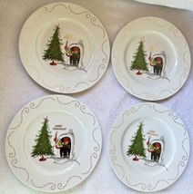 New Merry Grinchmas Salad Dessert Plates Grinch Fireplace Christmas Tree 8” - $54.99