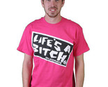 Milkcrate Athletics Mens Lifers Pink or White Life&#39;s a Bitch T-Shirt NWT - £14.96 GBP