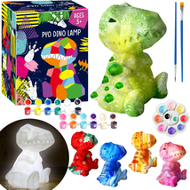 Paint Your Own Dinosaur Lamp Art Kit, Arts &amp; Crafts Kit, DIY Night Light, Birthd - £19.82 GBP