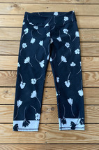 fabletics women’s floral cropped leggings size S black J8 - £12.54 GBP