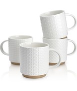 Sweese Stackable Mugs, 10oz White Porcelain Cups, Set of 4, Space Saving... - $535.51 MXN
