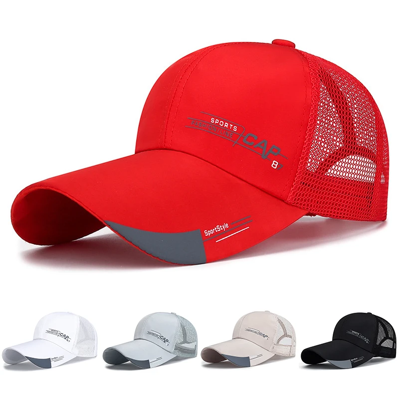 Mens Hat For Fish Outdoor Sports Cap Fashion Line Baseball Cap Mesh Breathable - £7.24 GBP+