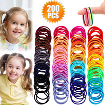 200pcs Elastic Hair Ties Band Rope Ponytail Scrunchies Holder for Women Girls US - £11.70 GBP