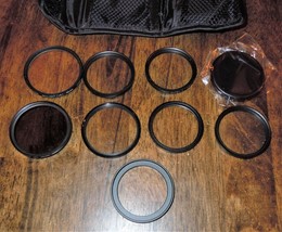 9pc Lot of 49mm 52mm &amp; 55MM Camera Lens Filters Opteka UV ND8 CPL Skylight - £20.02 GBP