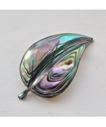 CCC VINTAGE MEXICAN MOTHER OF PEARL MULTICOLOR LEAF BROOCH PIN - €33,37 EUR
