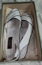 Bally Italy Made Size 9 M White Women Heels Shoes Vintage With Box - $552.31 MXN