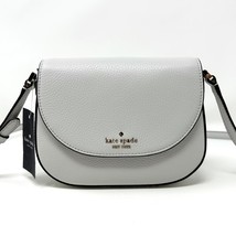Kate Spade Leila Mini Flap Crossbody Purse in Quill Grey Leather wlr0039... - £188.57 GBP
