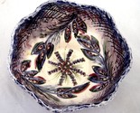  Art Pottery Hand Thrown Hand Painted Bowl  Blues and White - £23.94 GBP