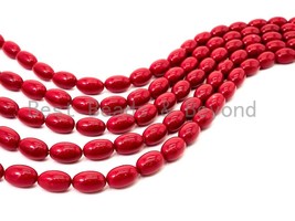 Red Natural Mother of Pearl beads,12x19mm Long Oval beads, Loose Oval Smooth - £14.29 GBP