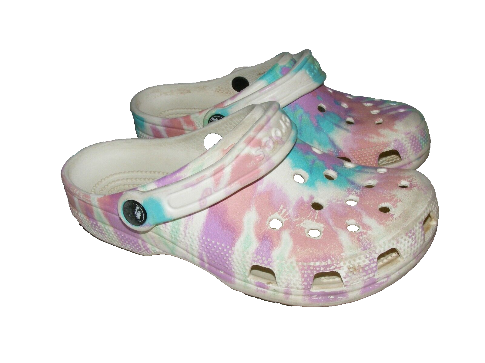 Crocs Women Size 6 M Classic Tie-Dye Graphic Clogs Fresco Multicolor Used - $24.95