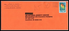 US Cover - Lansing, Michigan to GM National Benefit Center, Southfield, ... - £1.56 GBP