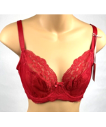 32F Bra Panache Ana Side Support Plunge Lace Salsa Red - $46.33 CAD