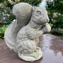 Cement Squirrel Garden Statue Large 9&quot; Outdoor Concrete Chipmunk Stone Y... - $42.50