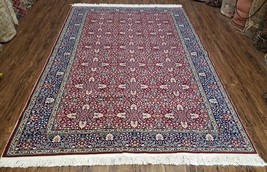 Vintage Turkish Sivas Area Rug 6.5 x 9.5 Wool Handmade Red Allover Floral Carpet - £1,054.93 GBP