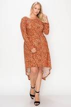 Cheetah Print Dress Featuring A Round Neck 1XL - £21.79 GBP+