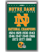 Notre Dame Fighting Irish Football Team Flag 90x150cm 3x5ft Champions Ba... - €13,07 EUR