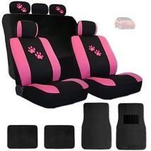 For Honda New Car Seat Covers Front and Rear with Pink Paws Logo and Mats - $54.57
