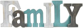 Multicolor Wooden Family Word Sign Freestanding Block Letters Wall Mounted... - £16.99 GBP