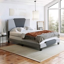 Boyd Sleep Tuscany Two Tone Panel Upholstered Platform Bed With, Size King - $288.99