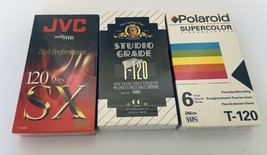 VHS Tapes Lot of 3 New Sealed Blank Empty 6 Hour Polaroid JVC Studio Grade - £15.97 GBP