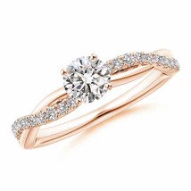 ANGARA Diamond Twist Shank Engagement Ring with Accents (Grade-IJI1I2, 0.75 Ctw) - £1,159.96 GBP