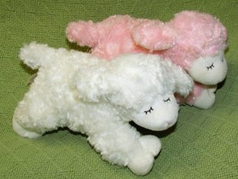 Baby Gund Winky Plush Rattle Lot Of 2 White &amp; Pink #58131 058133 8&quot; Stuffed Baby - £17.65 GBP